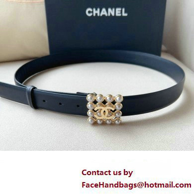 Chanel Width 3cm Metal  &  Glass Pearls calfskin belt AAA036 01 2024